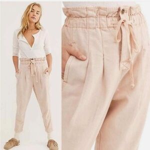 Free People Margate Pleated Trouser Dark Rose Size S